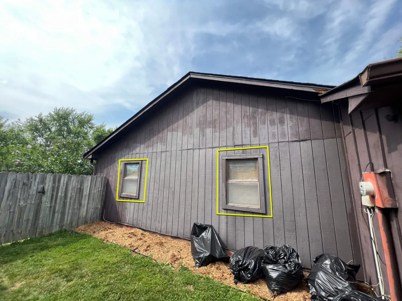 Storm-damaged window documented in Bayhill